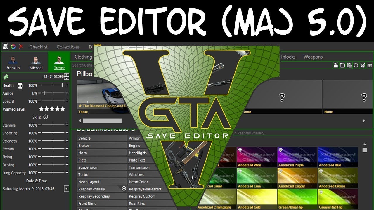 GTA 5 (1.67) PS 4 - Utilisation de Save editor