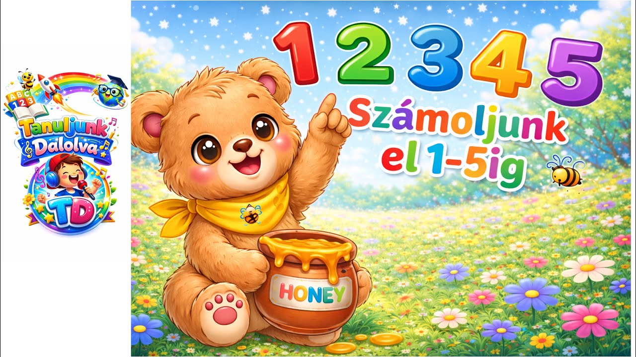 ⭐ Mézes Maci_számoljunk el 1-5ig _5.rész🐻🍯 |Tanuljunk együtt számolni és dalolni! @Tanuljunk_dalolva