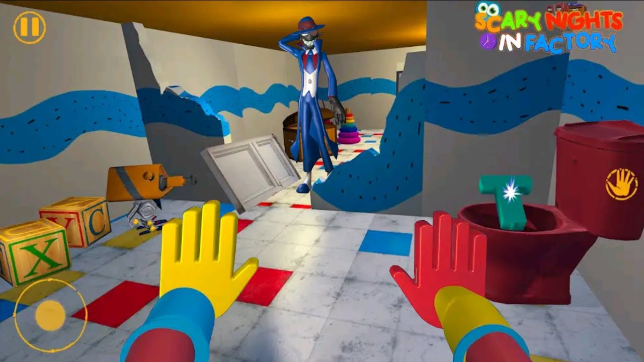 Scary Night in Toy Factory mobile game, full gameplay walkthrough.