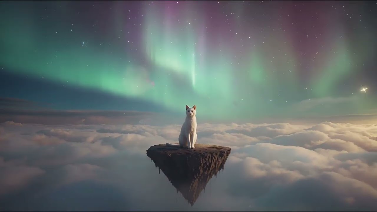 천공의 섬에서 보내는 휴식 🌌오로라와 하프 명상 음악 | Dreamy Sky Island Ambient ☁️ Celestial Harp for Sleep & Meditation
