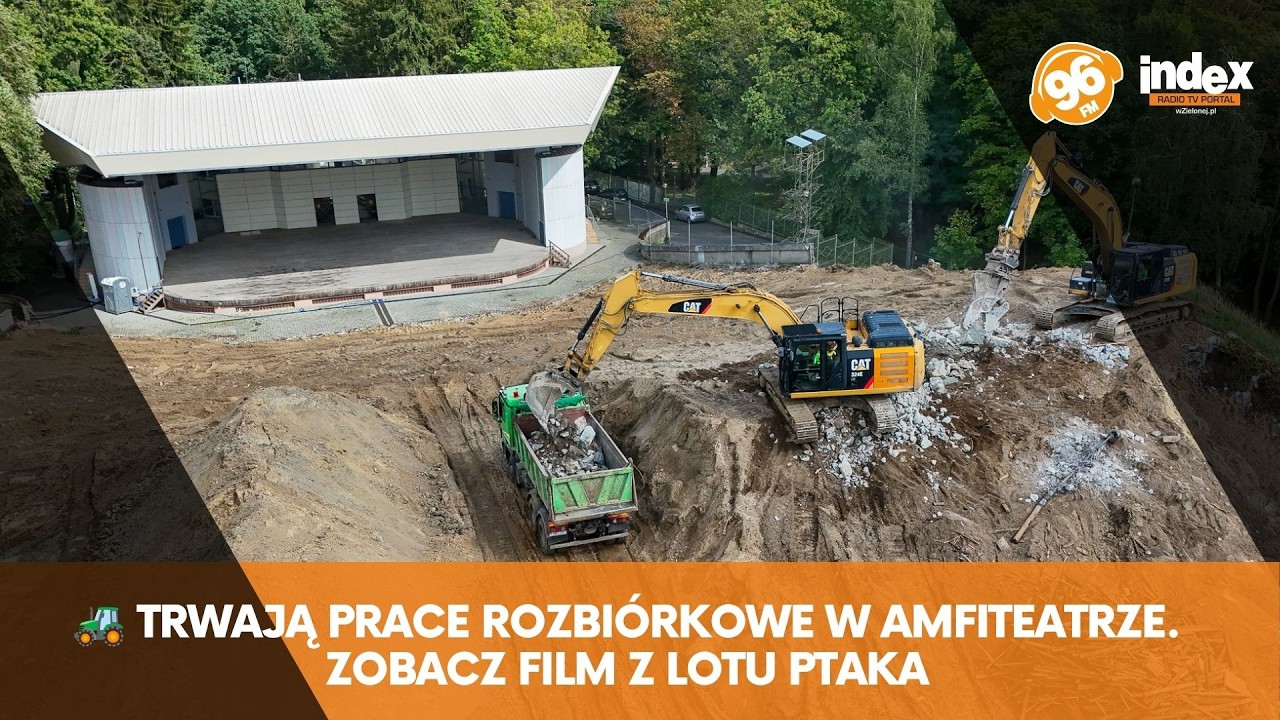 Wielka przebudowa Amfiteatru w Zielonej G&oacute;rze! Zobacz wyburzanie trybun z lotu ptaka 🚁