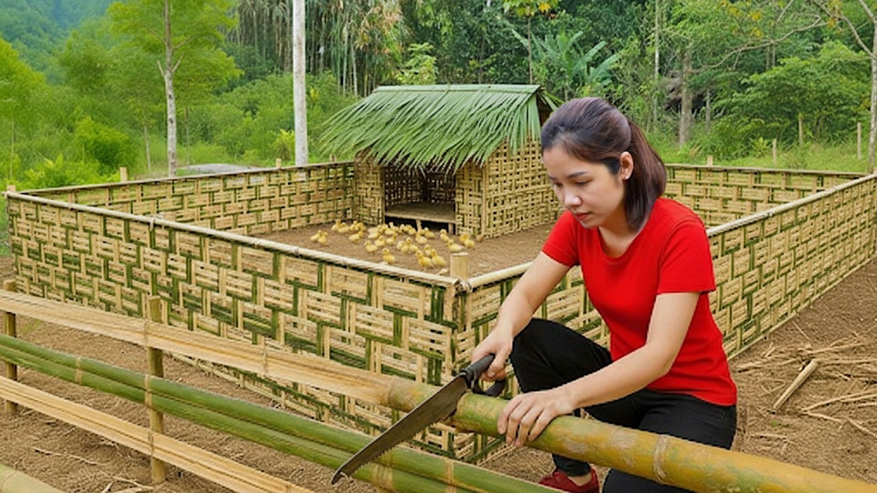 Rewind Timelapse 🌿 Building Bamboo Duck Pen |Wood Fire Cooking & Bamboo Rice |Bushcraft Skills 4K