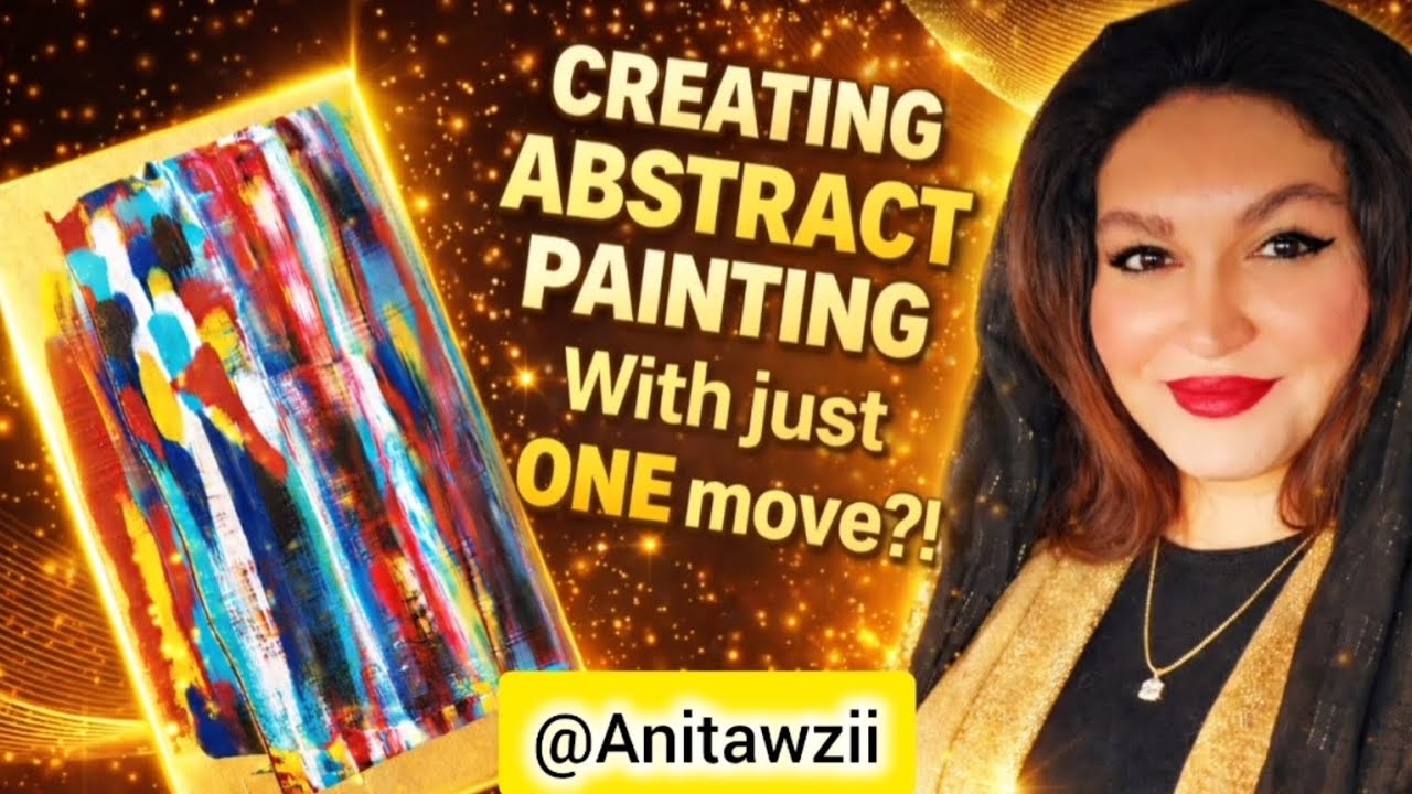 ❌️Abstract Painting with just ONE move?!✨️ IMPOSSIBLE❌️#art #artwork #painting #satisfying #drawing 