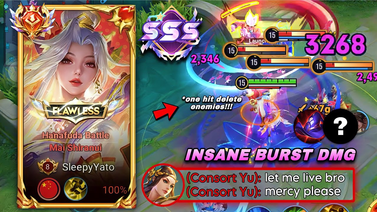 SSS! MAI SHIRANUI INSANE BURST DAMAGE CARRYING TEAMMATES IN LEGEND RANK! | MAI BEST BUILD & ARCANA