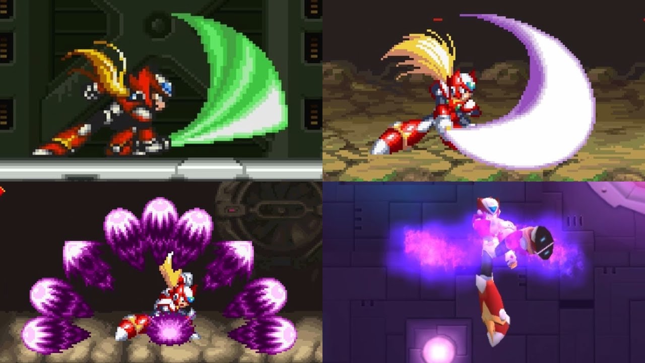 Zero's techniques and combos with all of his weapons - Mega Man X series