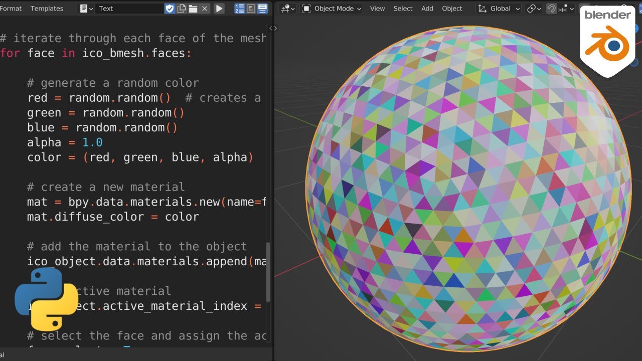 Beginner Blender Python Tutorial: Assigning materials to faces of a mesh (Part 1)