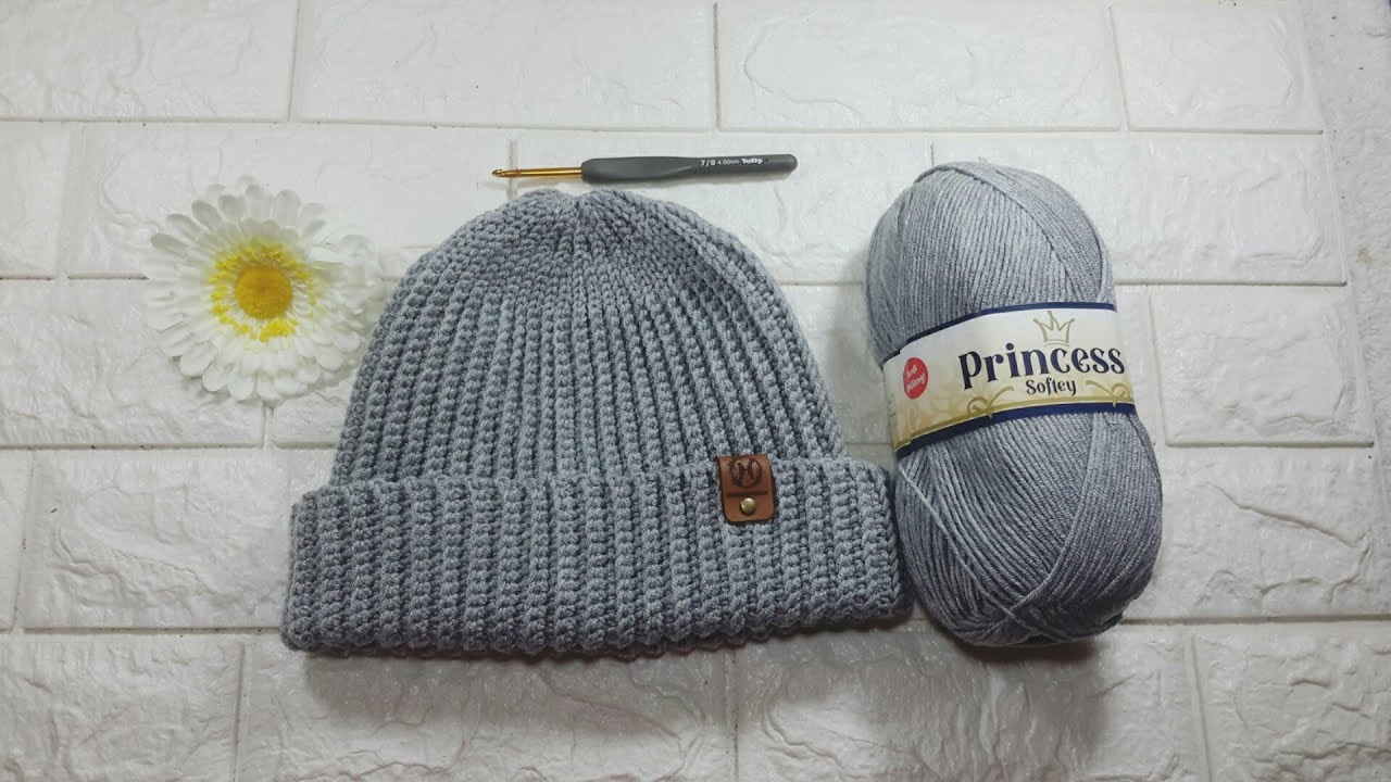 ايس كاب رجالي كروشيه للمبتدئين بكل المقاسات ice cap crochet for beginner