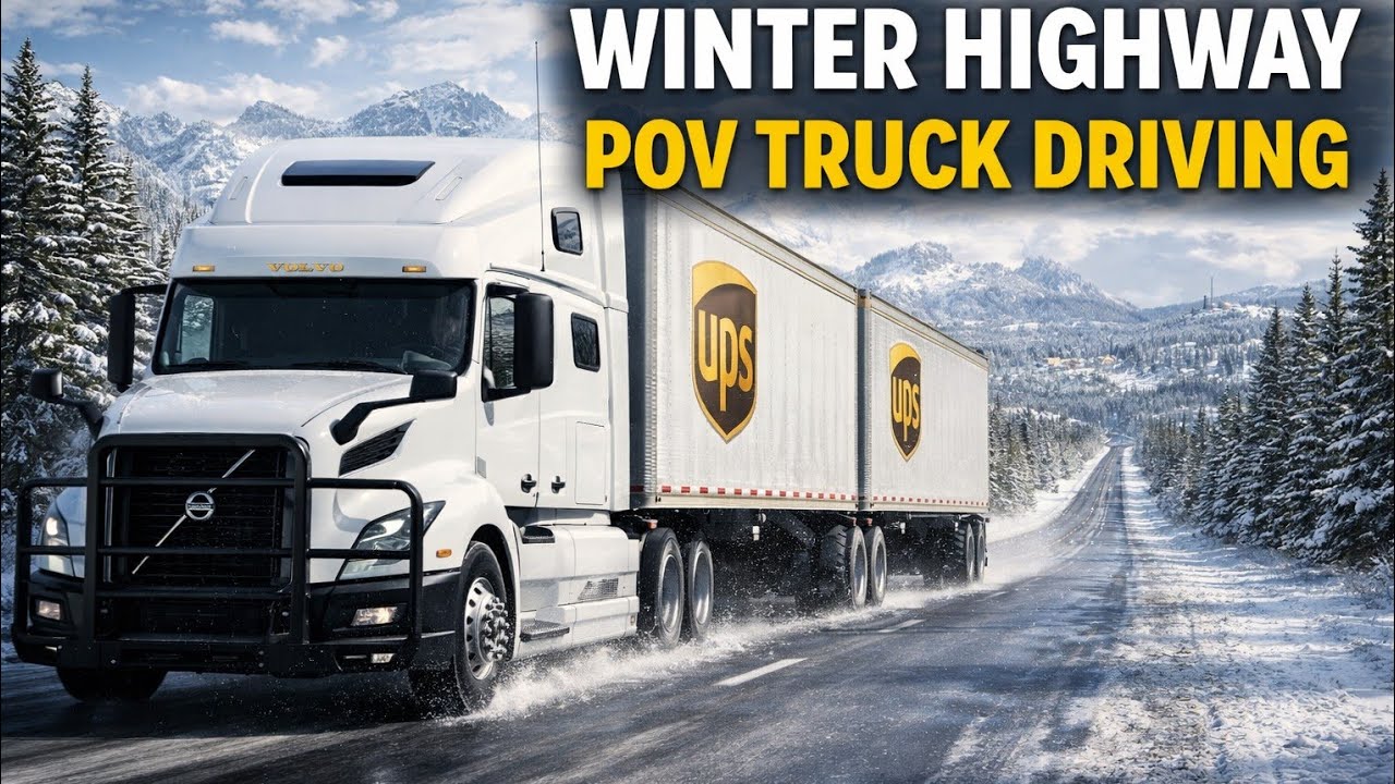POV Truck Driving USA 4K | Winter Highway Long Haul for Relaxation & Real Trucker Life