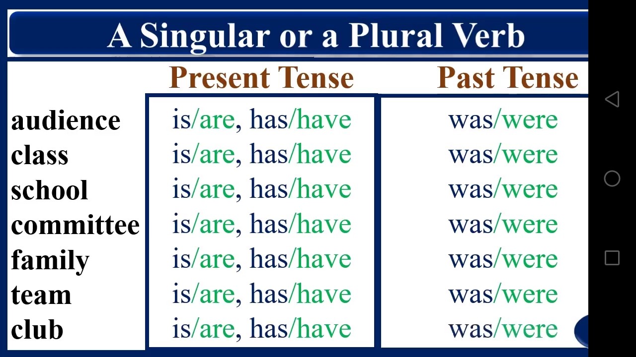 A SINGULAR OR A PLURAL VERB