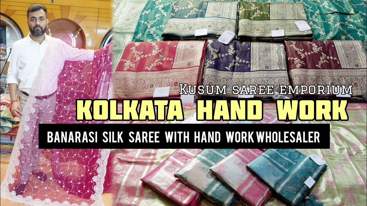Kolkata hand work & Banarasi silk saree with hand work collection.