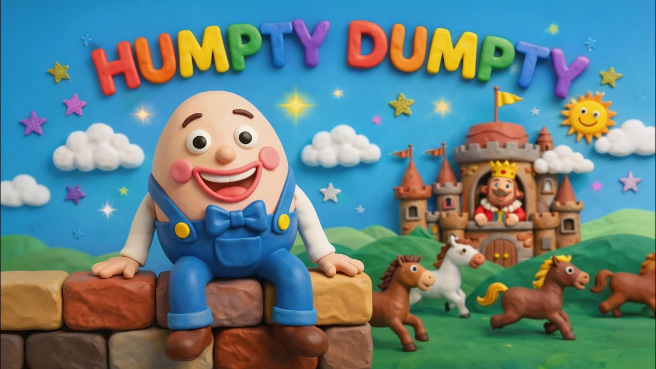 Learn & Sing Fun Humpty Dumpty Classic Nursery Rhyme in English for Kid | Plasticine Play