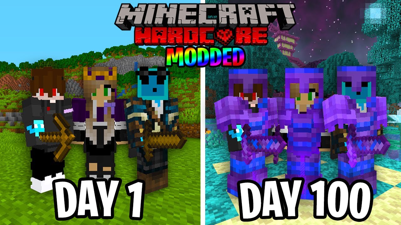 We Survived 100 Days In Modded Hardcore Minecraft...