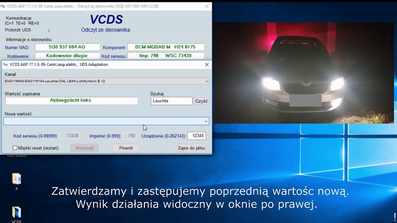 Enabling cornering function (with fog lights usage) - Skoda Octavia 5E