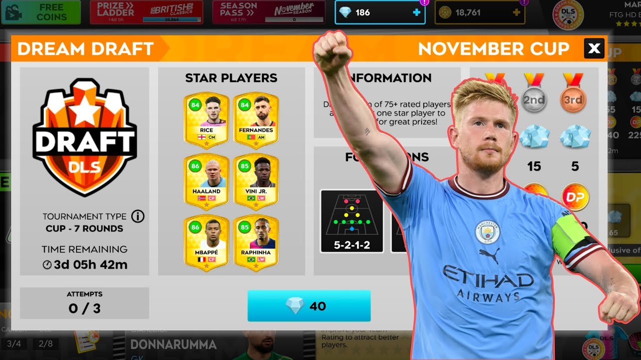 DLS 25 THE GREAT DREAM DRAFT WIN WIT KEVIN DE BRUYNE. FTG HD BRO 