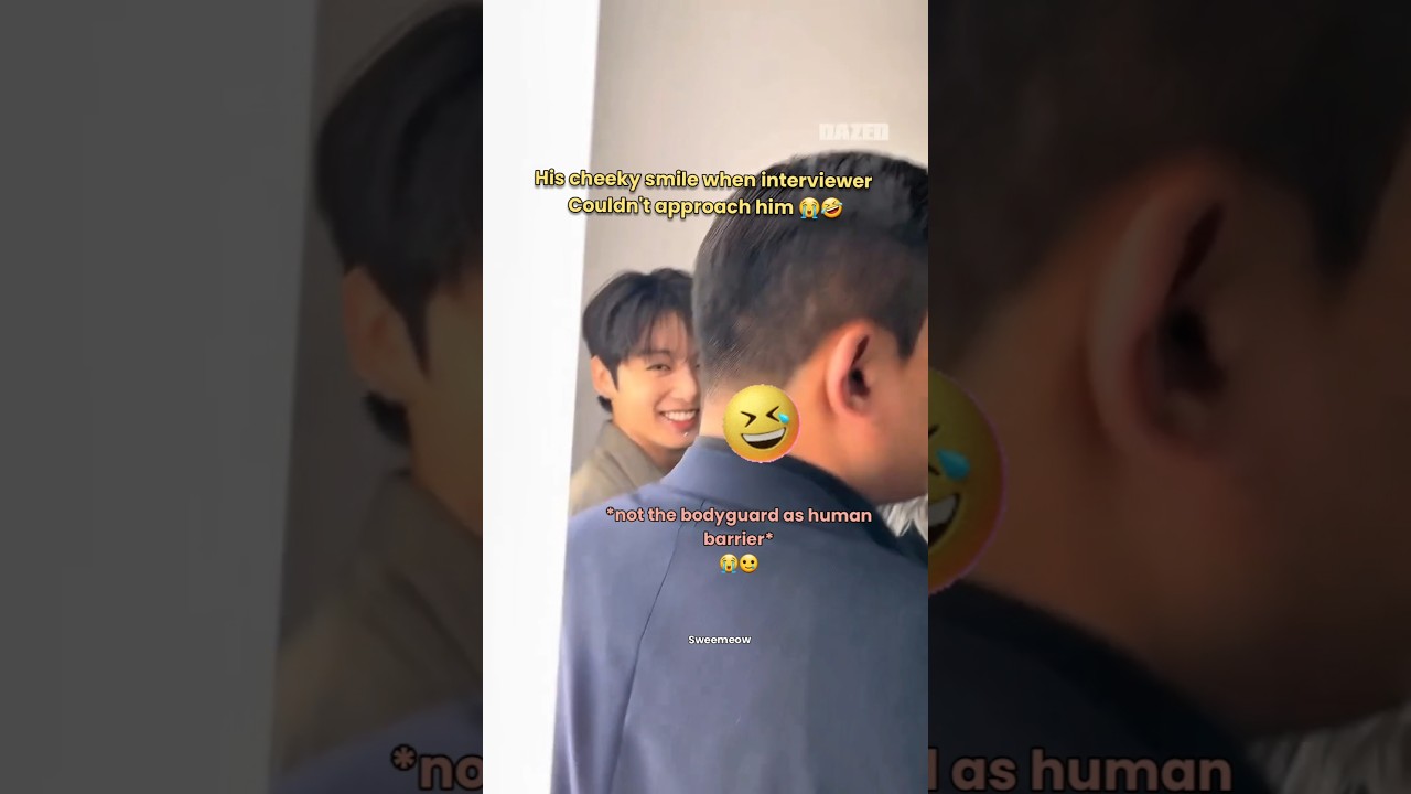 jungkook's reaction when interviewer couldn't approach him😭🤣