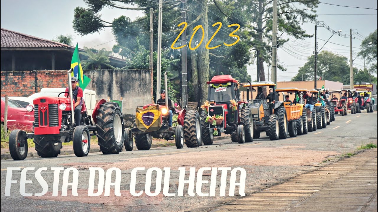 Procissão de Tratores e Máquinas Agrícolas na 35ª Festa da Colheita em Colônia Murici / SJP - 2023