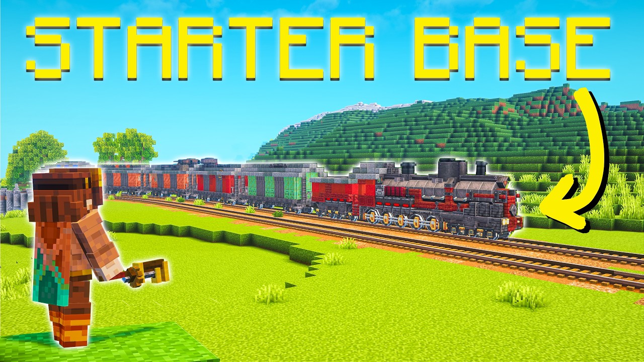 I Made a TRAIN Starter BASE in Minecraft Create Mod