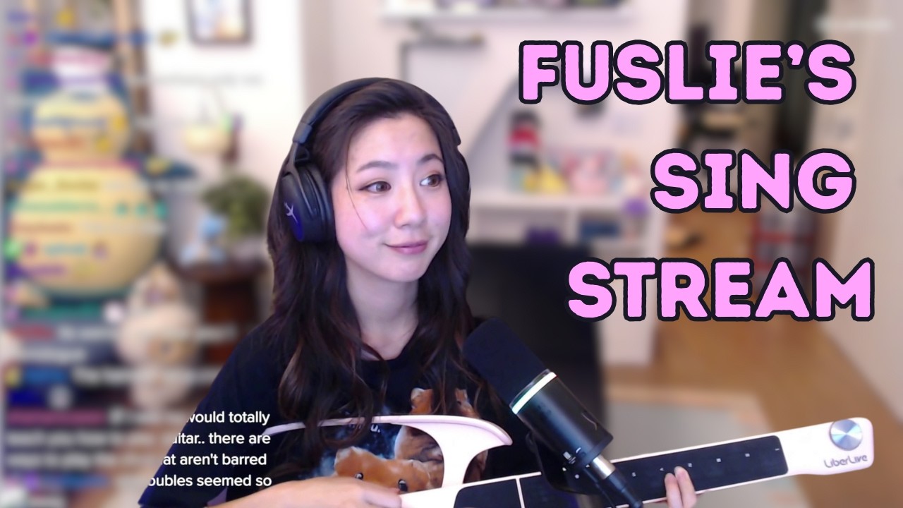 Fuslie's spontaneous Sing Stream ft. Leslie's new guitar