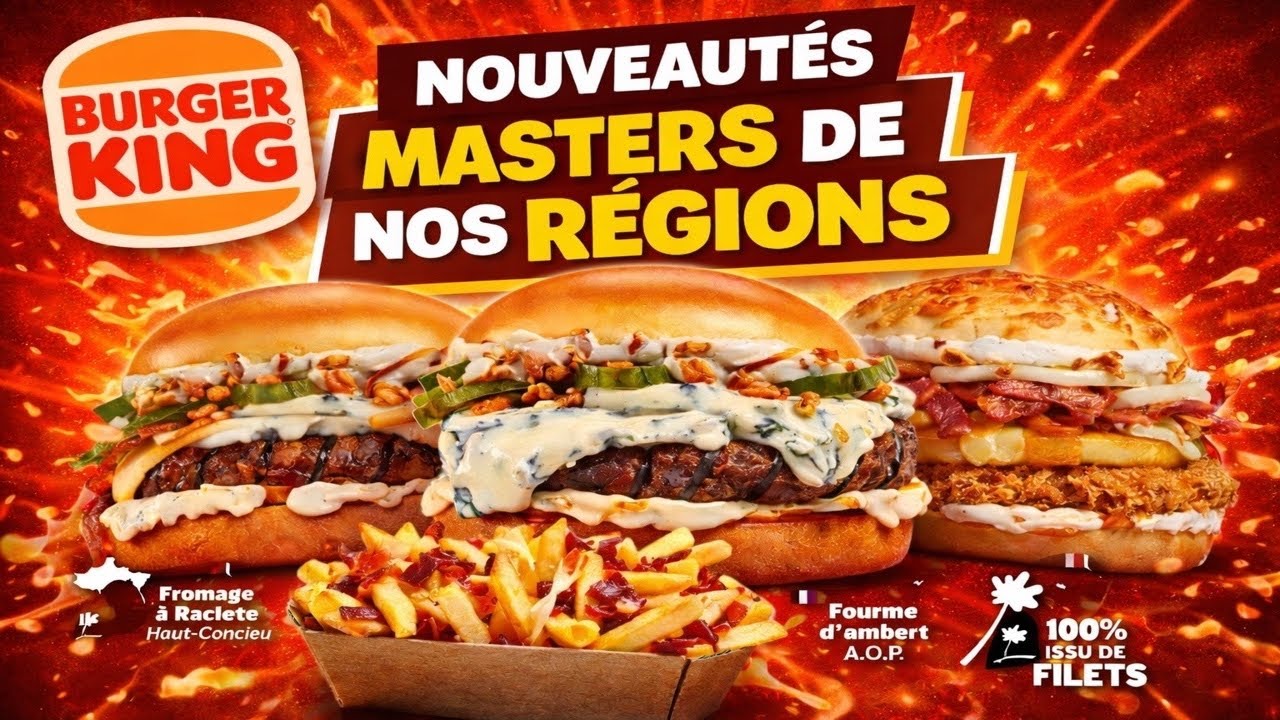BURGER KING Nouveautés Masters des Régions Alsaciens Auvergnat Savoyard