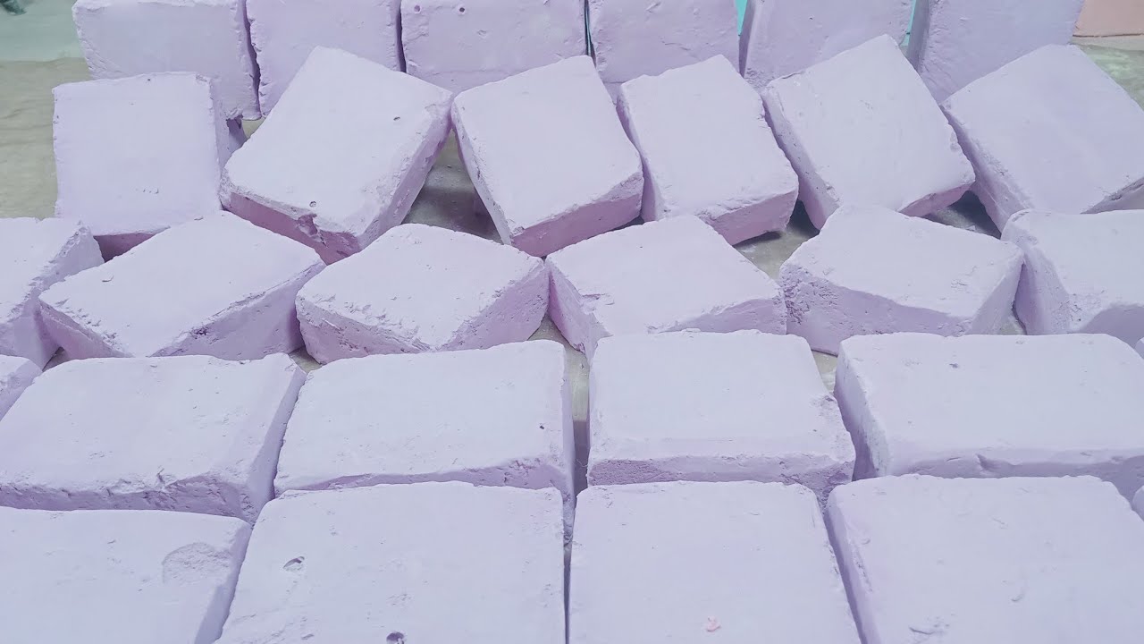 Soft crispy purple gym chalk blocks | Crunchy | Crushing | Satisfying | ASMR