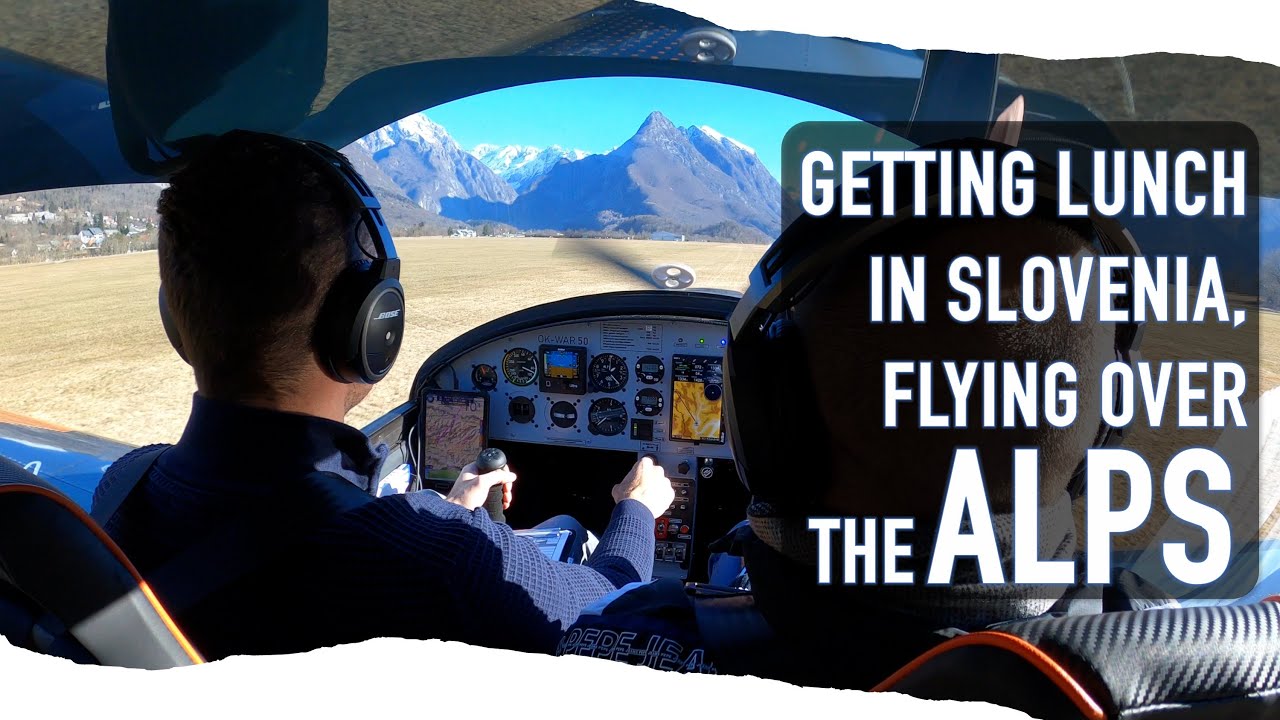 Flying with our Skylark over the Julian Alps - lunch in Bovec, Slovenia