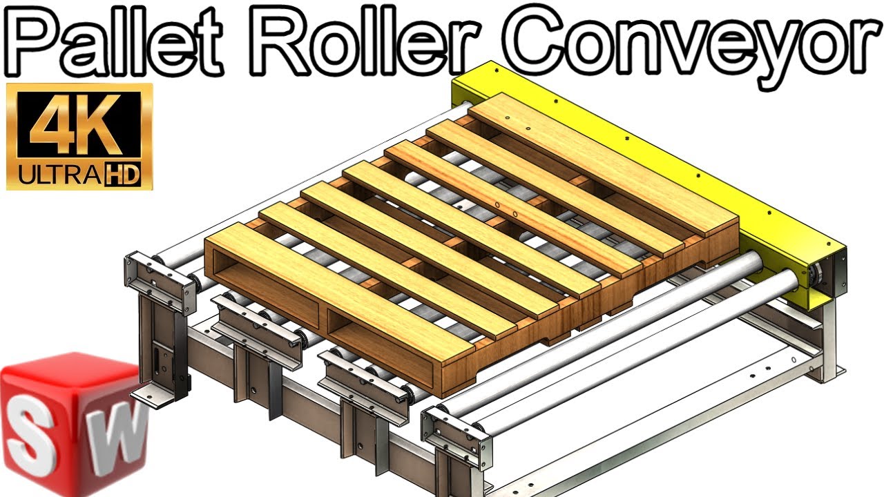 Chain Drive Roller Conveyor for Pallet Part 1 90deg Pop-Up Pallet Transfer Design in Solidworks