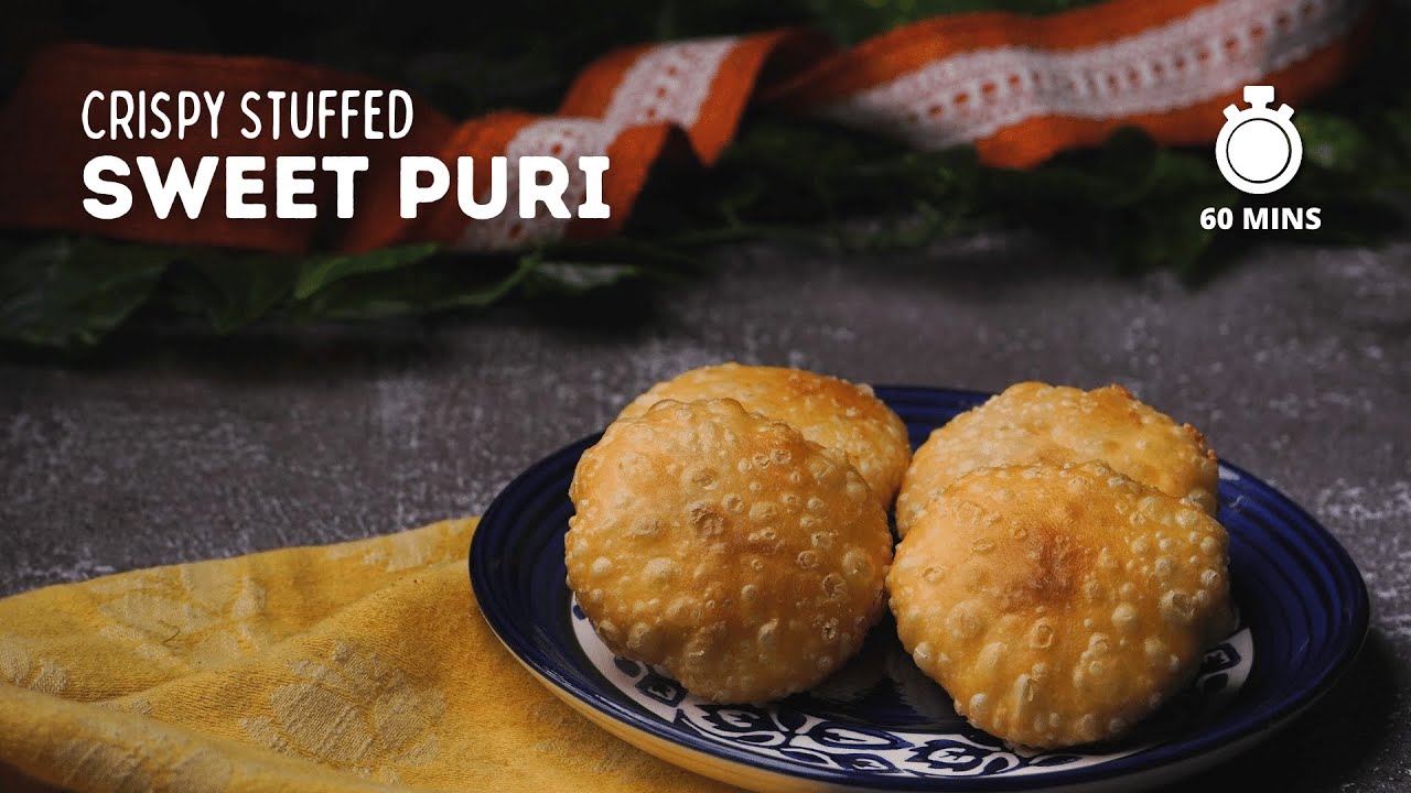 Stuffed Sweet Puri | How to make Sweet Puri Recipe | Holi Special | Holi Sweet Recipe | Cookd