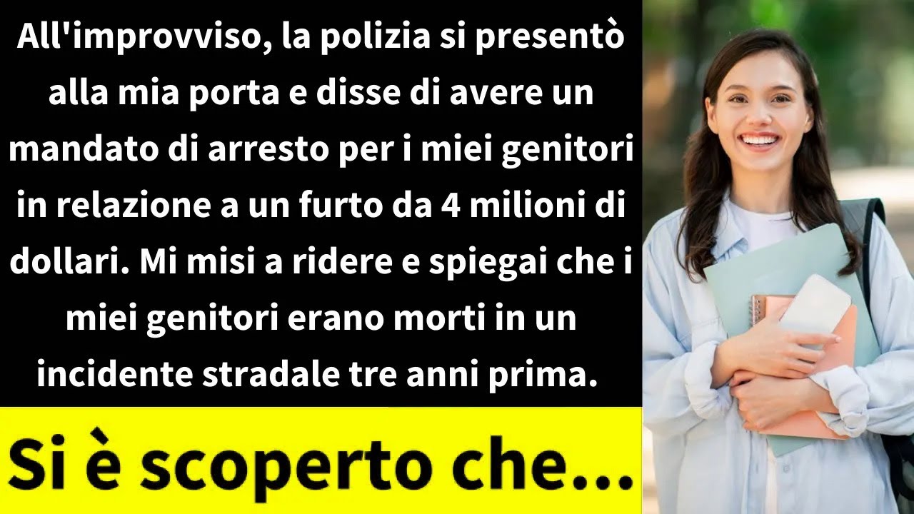 All'improvviso, la polizia si presentò alla mia porta e disse di avere un mandato di arresto per i