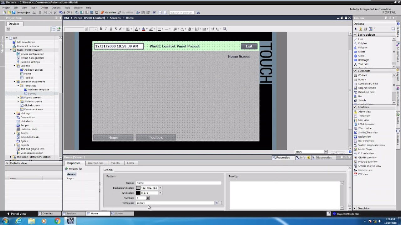 Lesson 2- Use the Fixed Window Area and Template on Siemens HMI