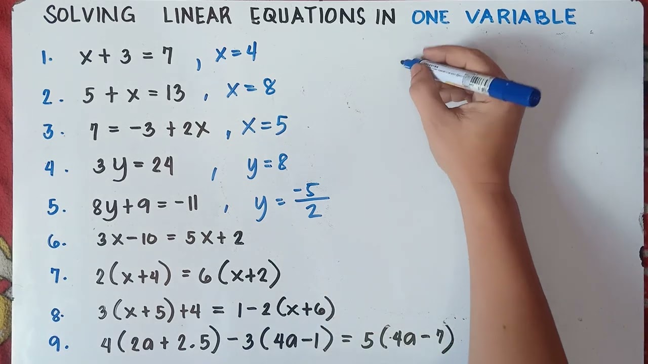 Solving Linear Equations In One Variable | Explain In Detailed |