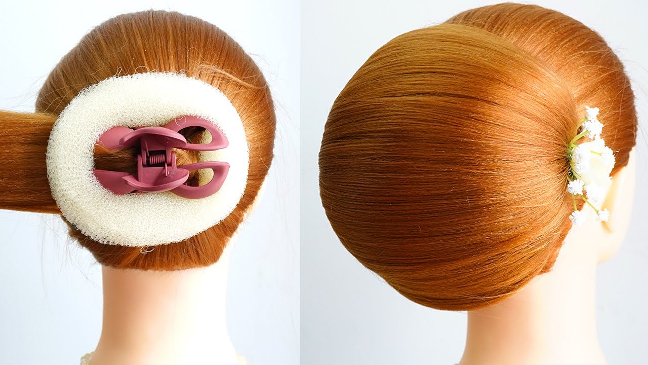 Latest Easy Bun Hairstyles Using Clutcher And Donut