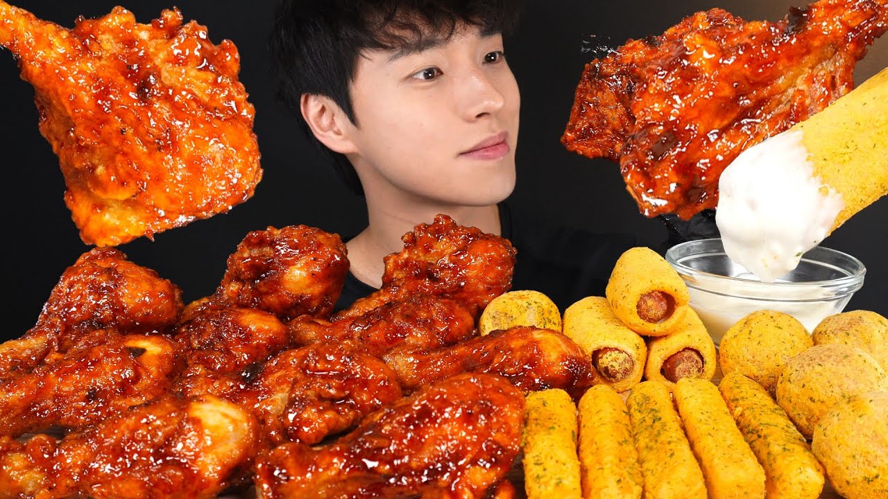 BHC 쏘마치 치킨 먹방! 뿌링치즈볼 치즈스틱 뿌링핫도그까지 FRIED CHICKEN & CHEESE BALLS & CHEESE STICKS & HOT DOG MUKBANG