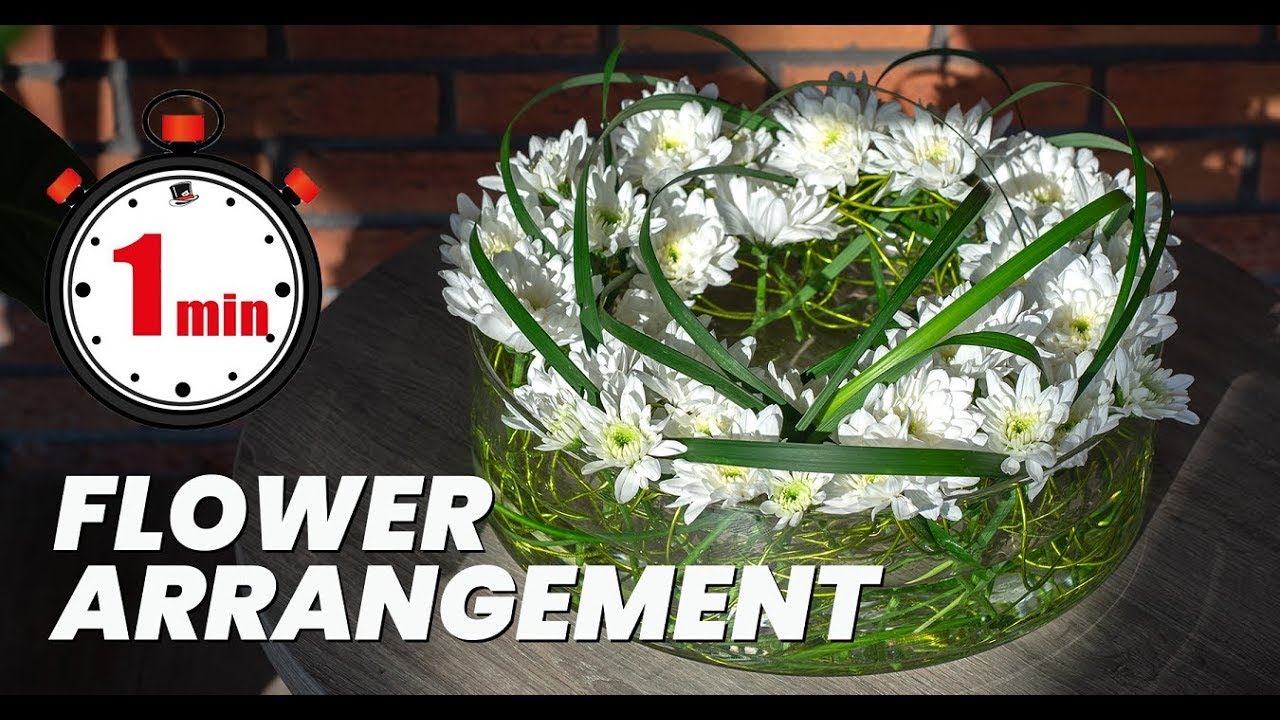1-minute tutorial - Floating table flower arrangement with Chrysanthemum Baltica | Deliflor