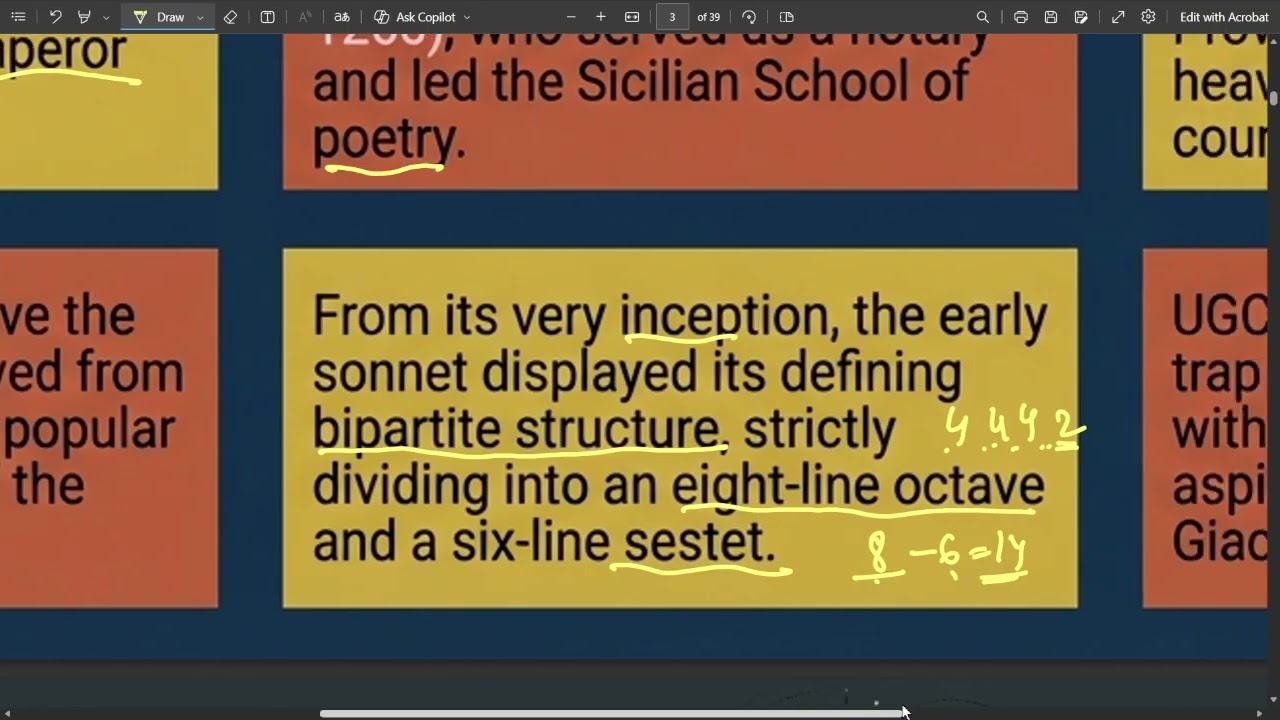 THE POETRY : THE SONNET FORM AND ITS HISTORY