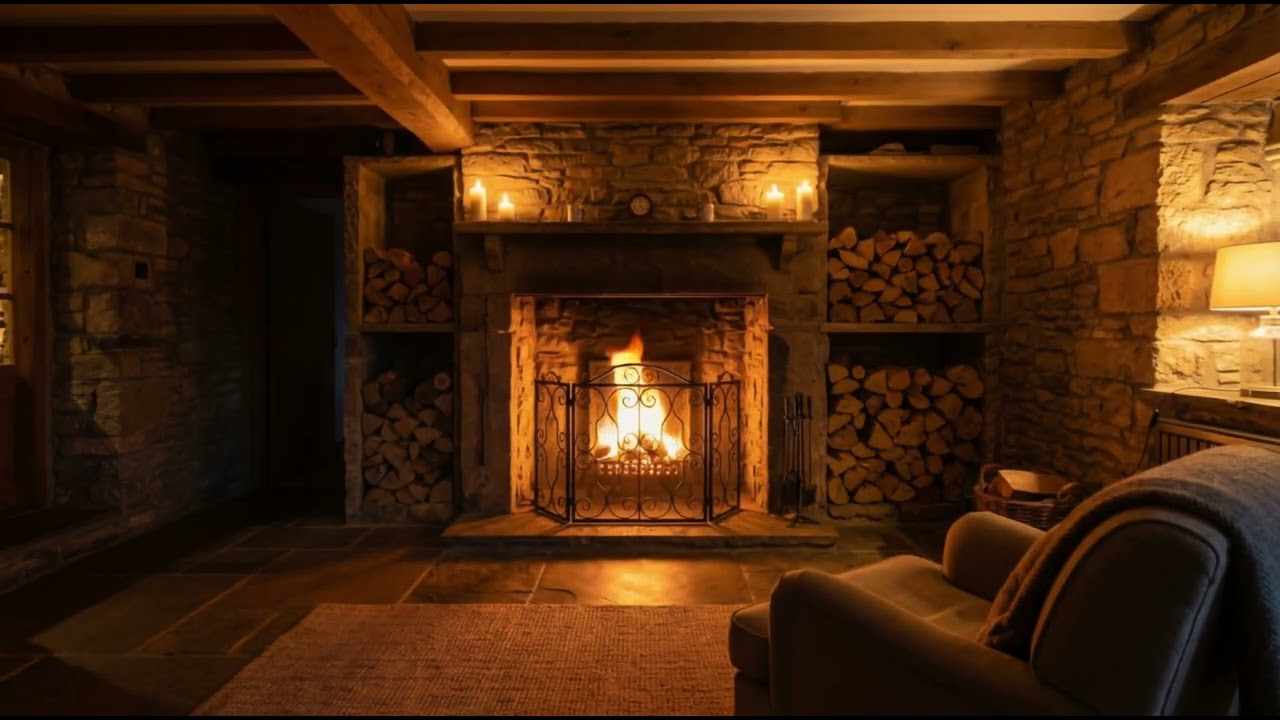 9 Hours Cozy Fireplace Sounds 🔥 Crackling Fire for Deep Sleep & Relaxing Ambience