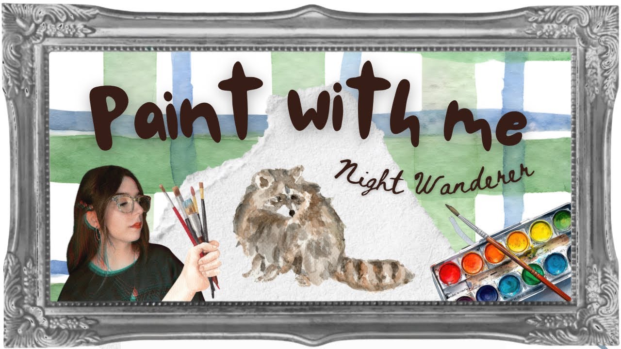 Paint With Me! 🦝 Night Wanderer Raccoon Watercolor Painting Timelapse 