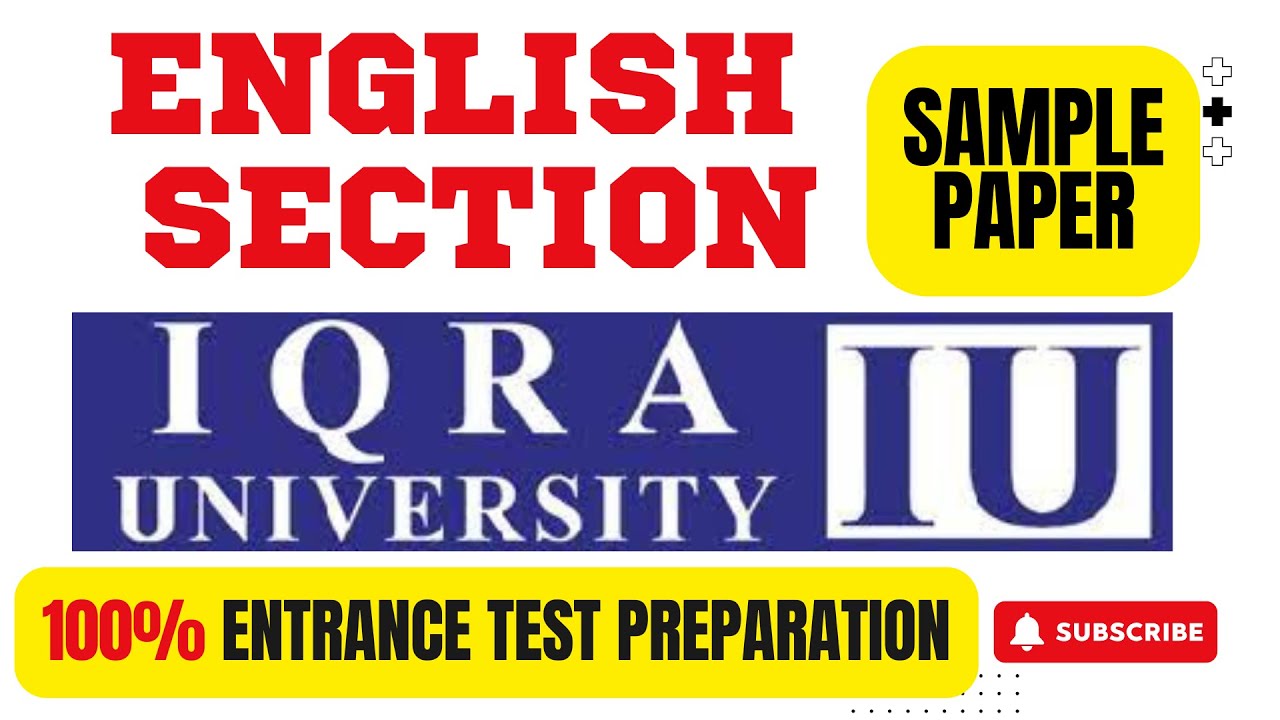 Iqra University Admission 2025 | English Section Sample Paper & Preparation Guide