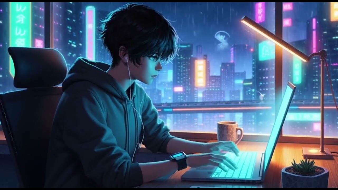 Relaxing Deep House Lo-fi Loop | 1 Hour | Cyberpunk
