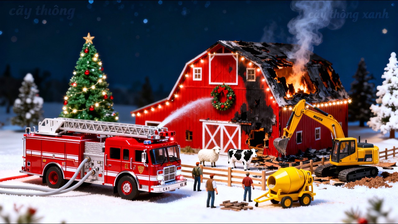 Rebuilding a New American-Style Miniature Farm Barn After Christmas Night Accident 🎄