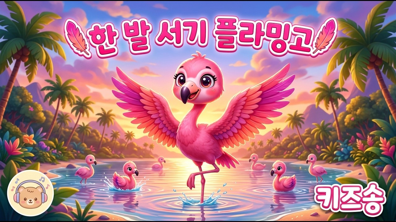 🦩 플라 플라 플라밍고! 분홍 새가 춤을 춘다! | 신나는 플라밍고송 | 동물송 키즈송 인기동요