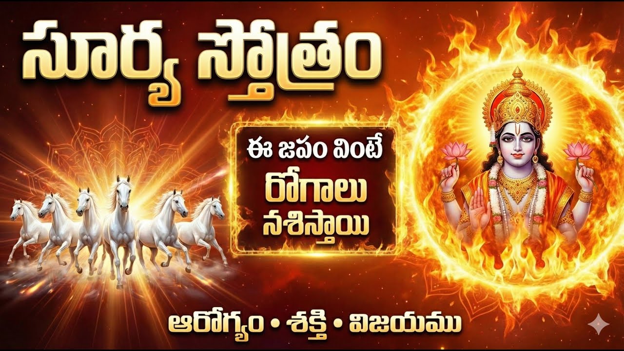 సూర్య స్తోత్రం | ఈ జపం వింటే రోగాలు నశిస్తాయి | Surya Stotram Telugu