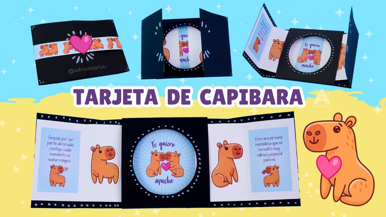❤️Tarjeta creativa de amor de Capibara | Regalos originales | Ideas y manualidades Carpincho