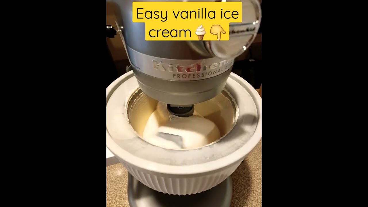 Easy egless Vanilla Ice Cream_ using KitchenAid ice cream maker attachment (Inghetata de vanilie)