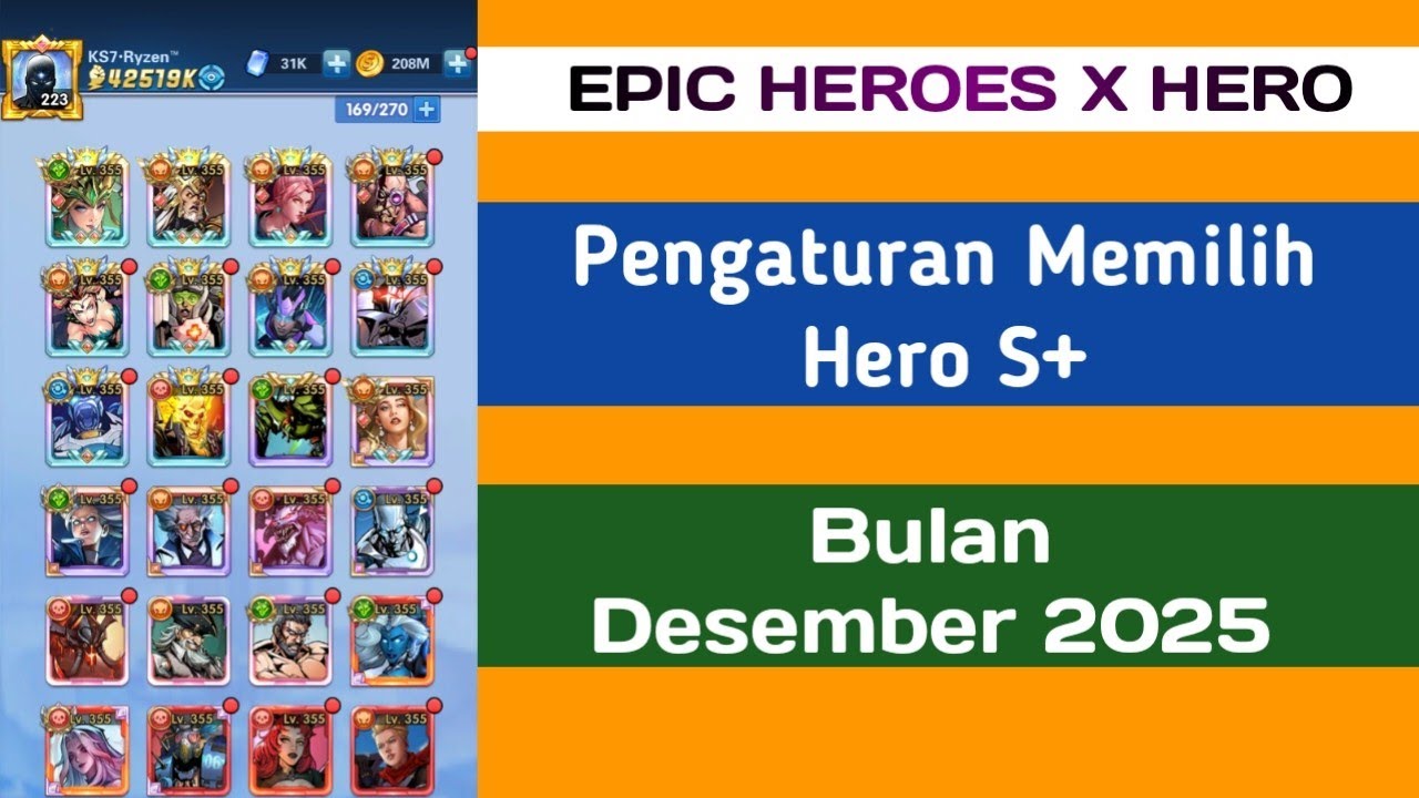 Pilihan Tepat Hero S+ di bulan Desember 2025 EPIC HEROES X HERO #epicheroes #xhero #rpg #gaming