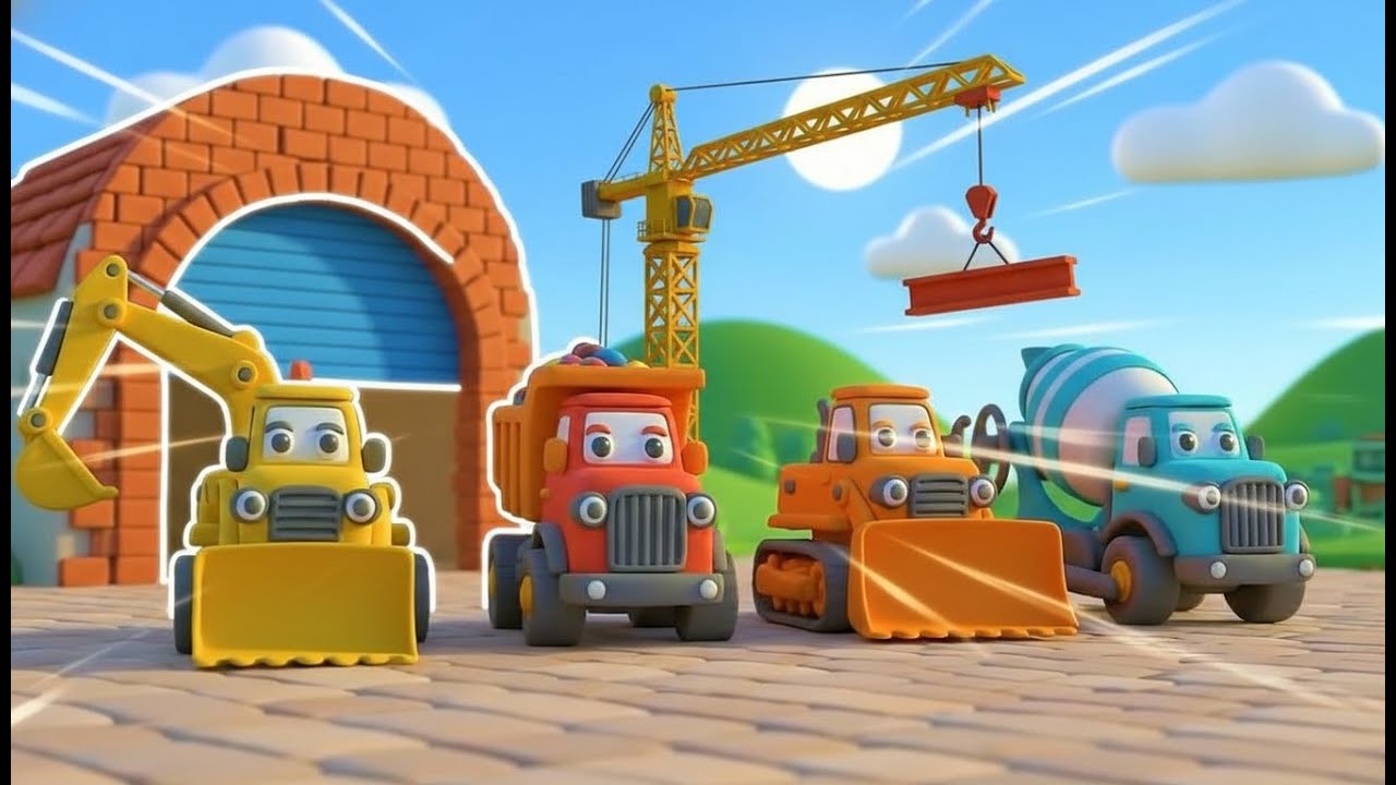 Construction Trucks in Action Real Life Job Sites | Construction Trucks Animation | Episode 11