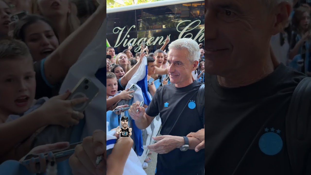 O MISTER SE APAVOROU Luis Castro conferiu o carinho da torcida do Grêmio na chegada em Chapecó