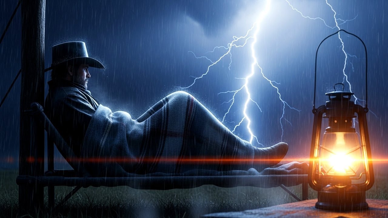 Arthur Waiting Out a Fierce Thunderstorm in a Tiny Cabin | RDR2 ASMR Night Sleep