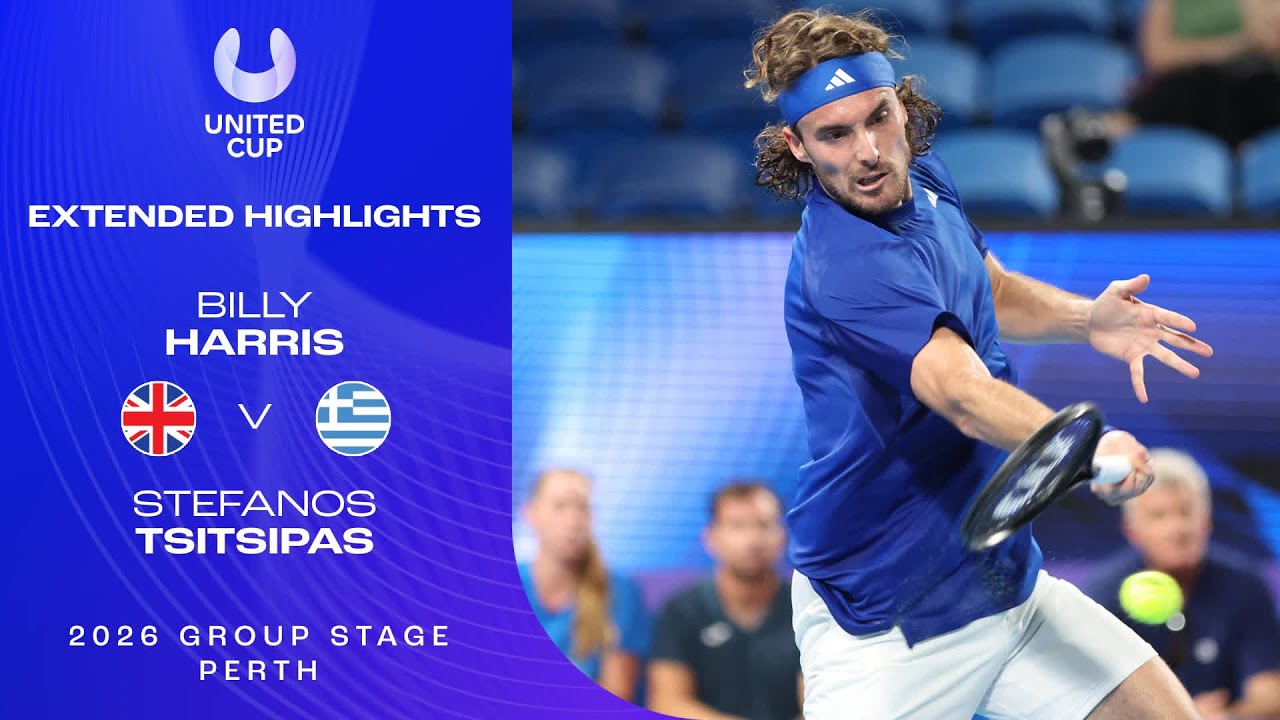Billy Harris v Stefanos Tsitsipas Extended Highlights | United Cup 2026 Group E