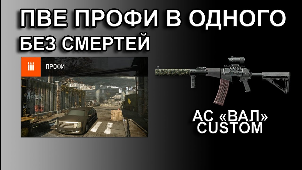ПВЕ ПРОФИ С АС «ВАЛ» CUSTOM! Полное прохождение без смертей в соло за штурмовика