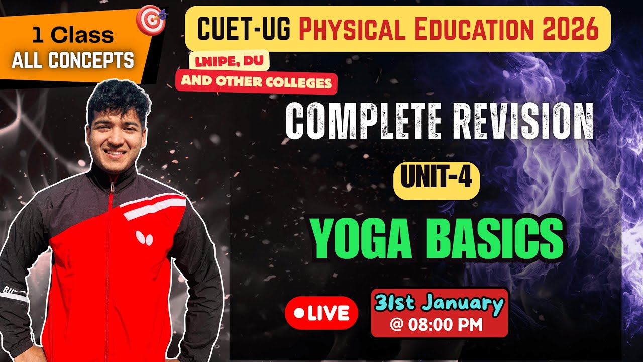 Unit -4 'Yoga basics' (CUET-UG Physical Education-321) 2026 | LNIPE DU